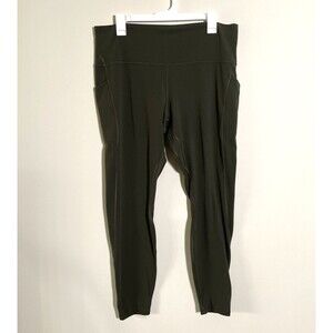 Lululemon Womens Green Align High Rise Leggings 16 Pockets Ankle Athleisure Yoga